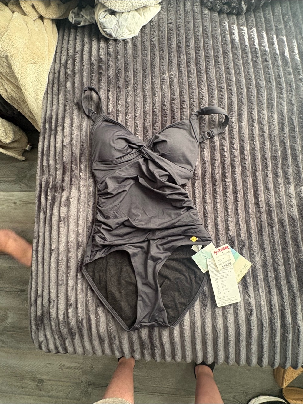 Classic Black Women's Twist-Front One-Piece Swimsuit